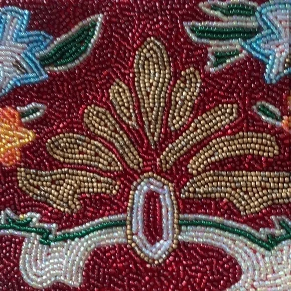 SWEE LO New York vibrant red flower designer little bag- purse, beaded handmade - Picture 10 of 10